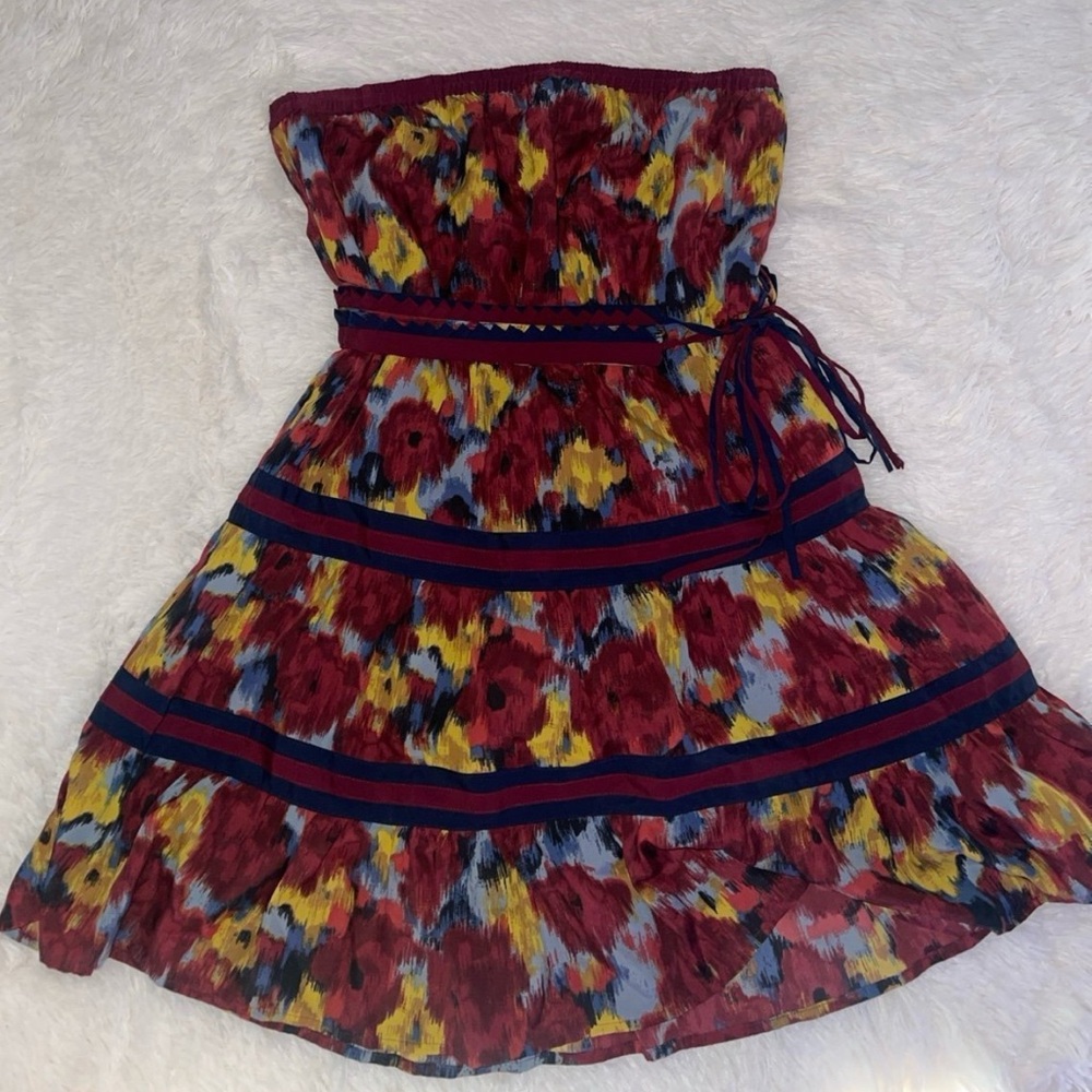 “Forever21” Colorful 🌺 🌼 Strapless Summer ☀️ Dress- Size Small